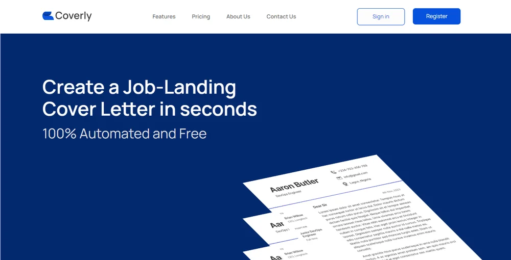 Coverly cover letter application